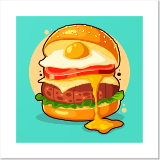 Hand Drawn Burger Illustration Posters and Art